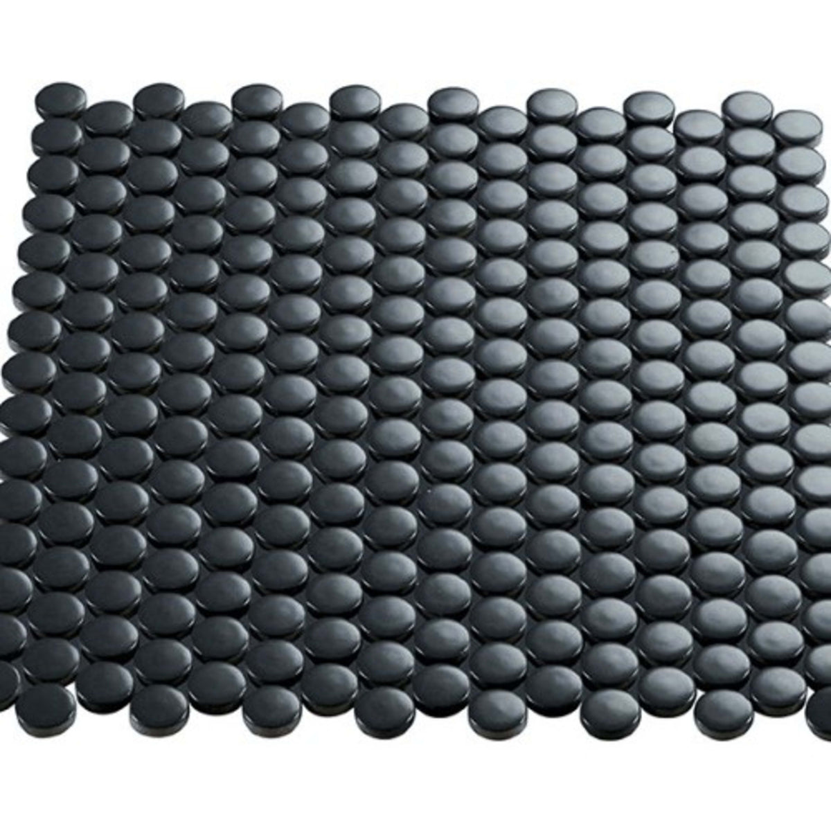 Multiplier in Dark Grey Circle Mosaic 1"x1" Gloss Tile