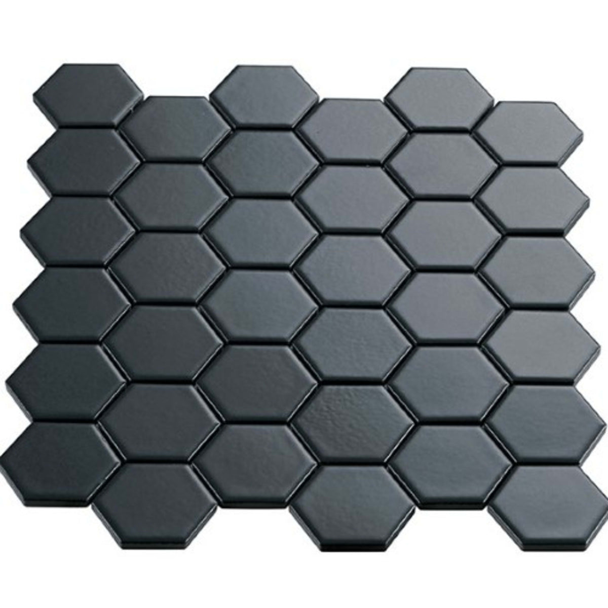 Multiplier in Dark Grey Hexagon Mosaic 2"x2" Matte Tile