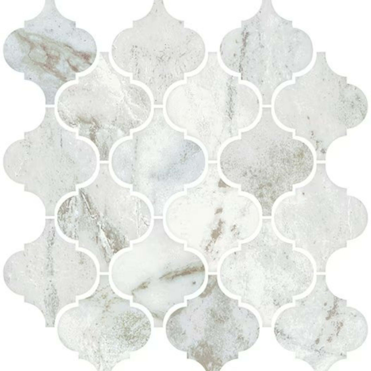 Mythique Marble in Majestic Matte Arabesque Tile