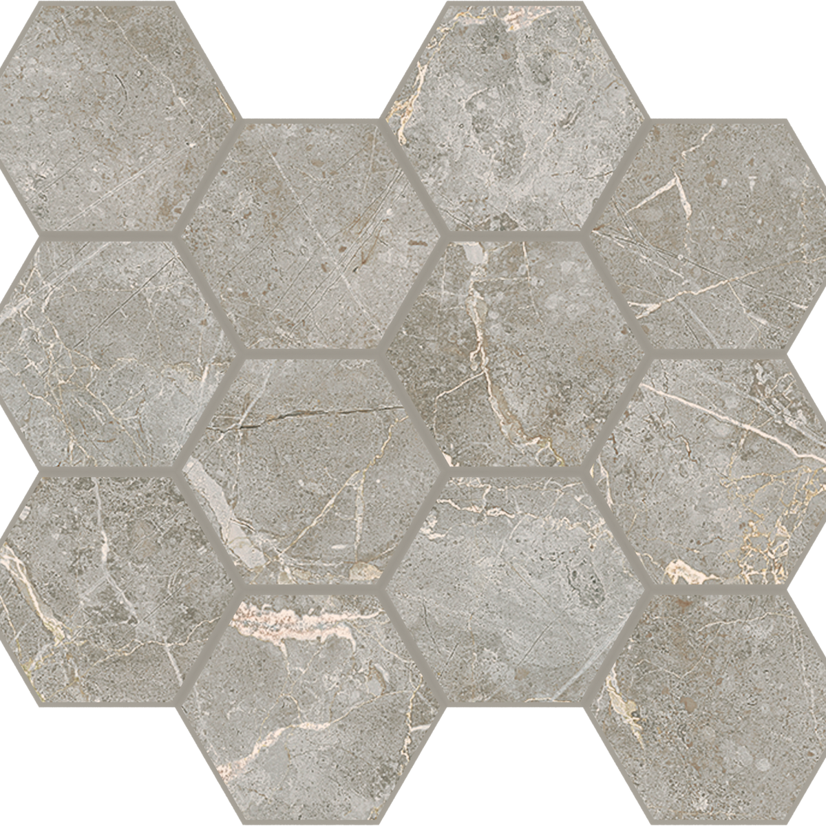 Liberty in Franklin Gray Honeycomb Mosaic Tile