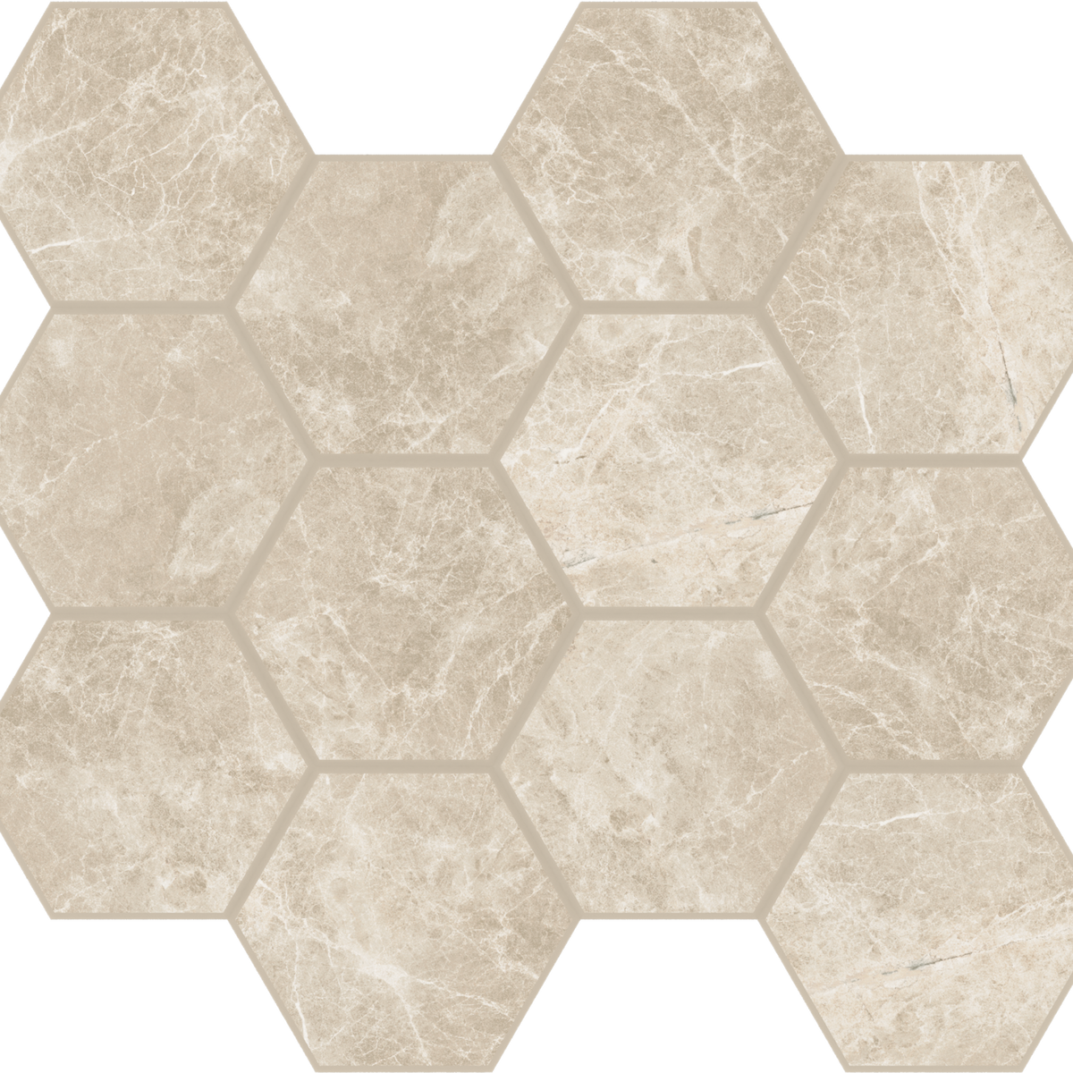 Liberty in Monument Cream Honeycomb Mosaic Tile