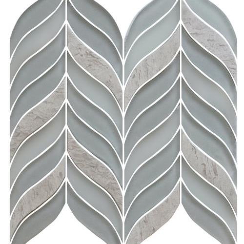 Natural Elements in Dove Leaves Glass Tile