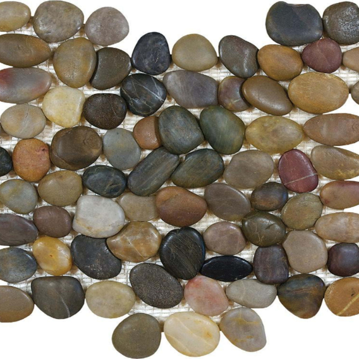 Ocean Stones - Pebble Mosaic in Tiger Eye Tile