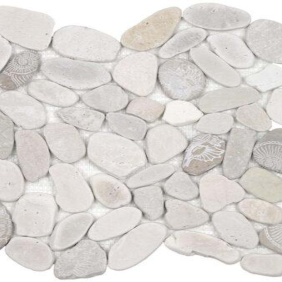 Ocean Stones - Sliced Mosaic in Fossil Lt Color Tile