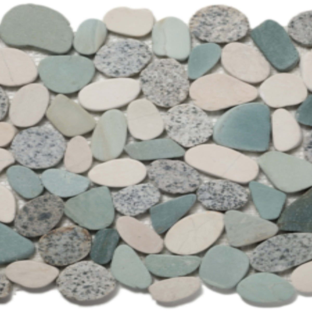 Ocean Stones - Sliced Mosaic in Robin’s Egg Tile