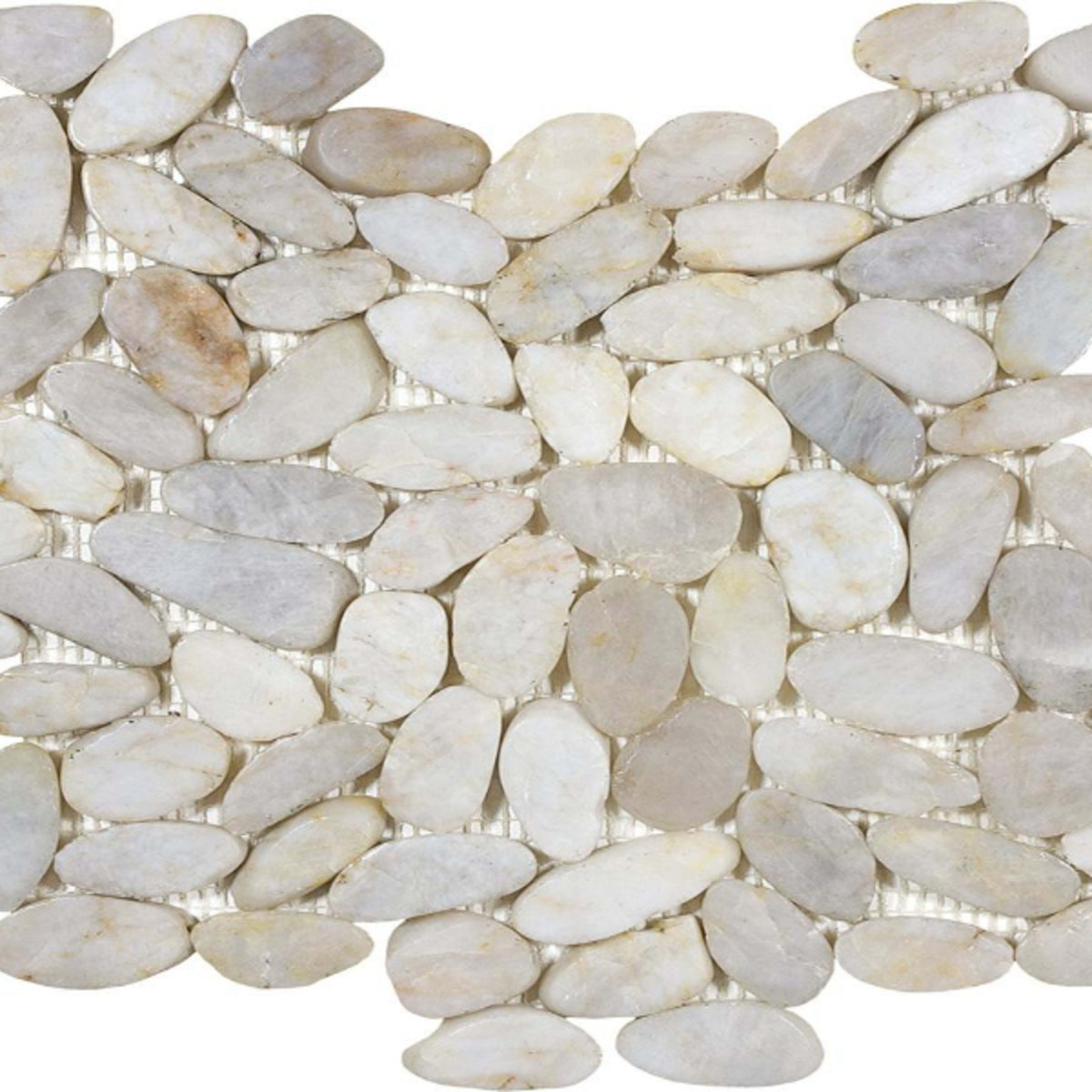 Ocean Stones - Sliced Mosaic in Ivory Tile