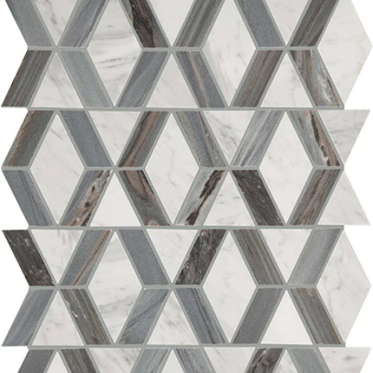 Perfit Mosaix in Ashen Palissandro & Carrara Wh Hinge Tile