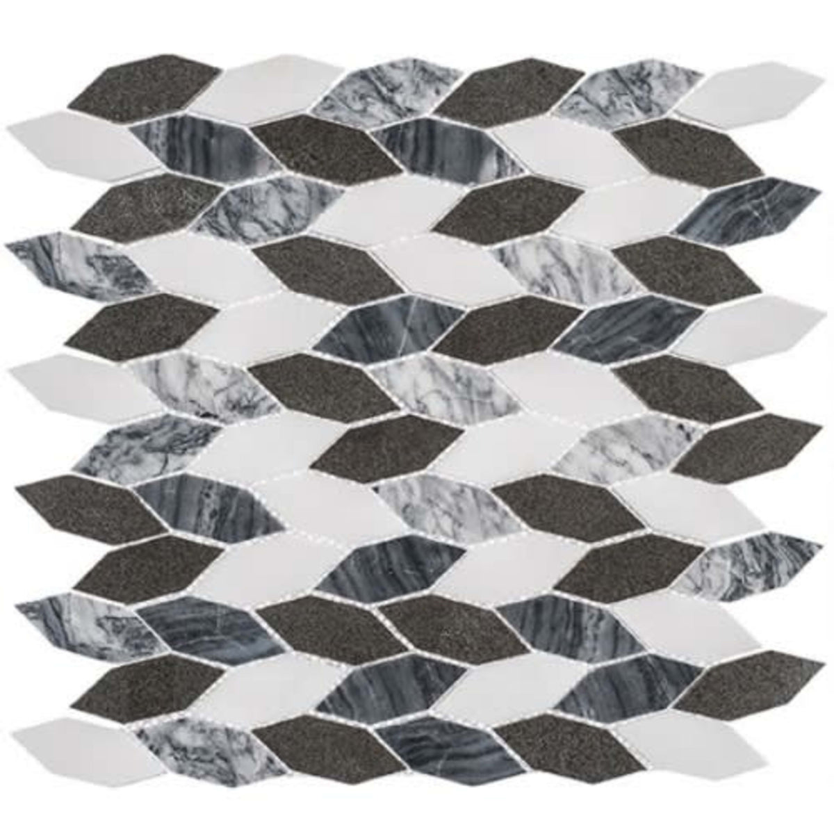 Colonial in Presidential Grey 2 1/2x1 Long Hex Natural Stone