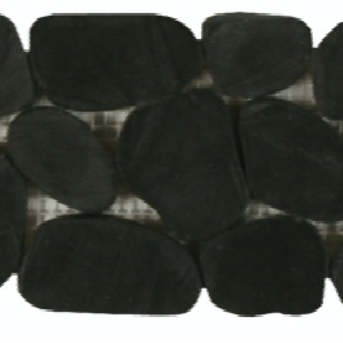 Botany Bay Pebbles - Sliced Borders in Black Natural Stone