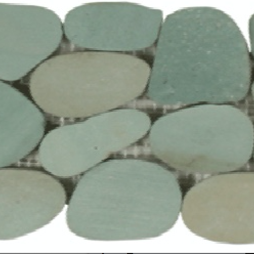 Botany Bay Pebbles - Sliced Borders in Sea Green Natural Stone