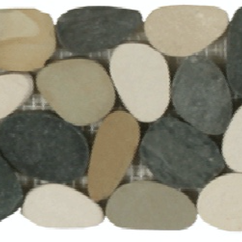 Botany Bay Pebbles - Sliced Borders in Botany Bay Blend Natural Stone