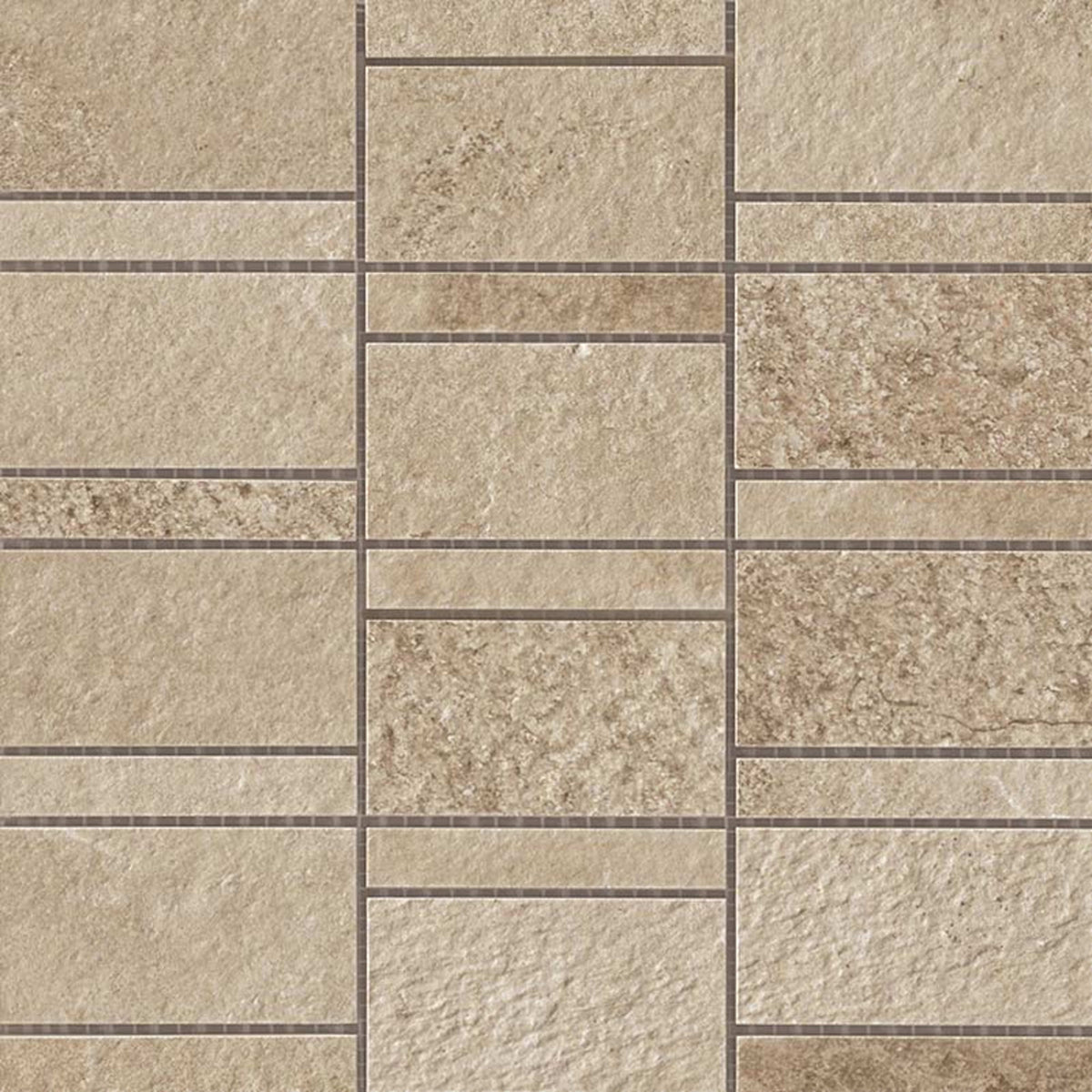 Ridge in Beige Row Mosaic Tile