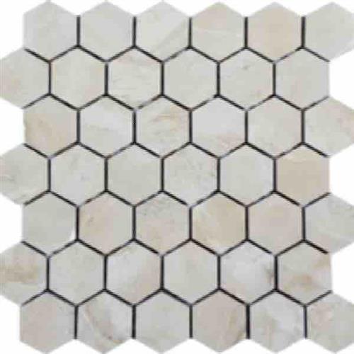 Cashmere Beige in Brushed 2" Hexagon Mosaic Natural Stone