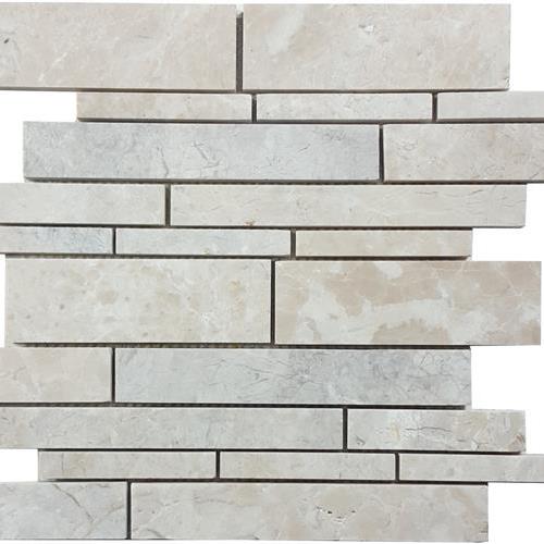 Cashmere Beige in Brushed Random Linear Mosaic Natural Stone