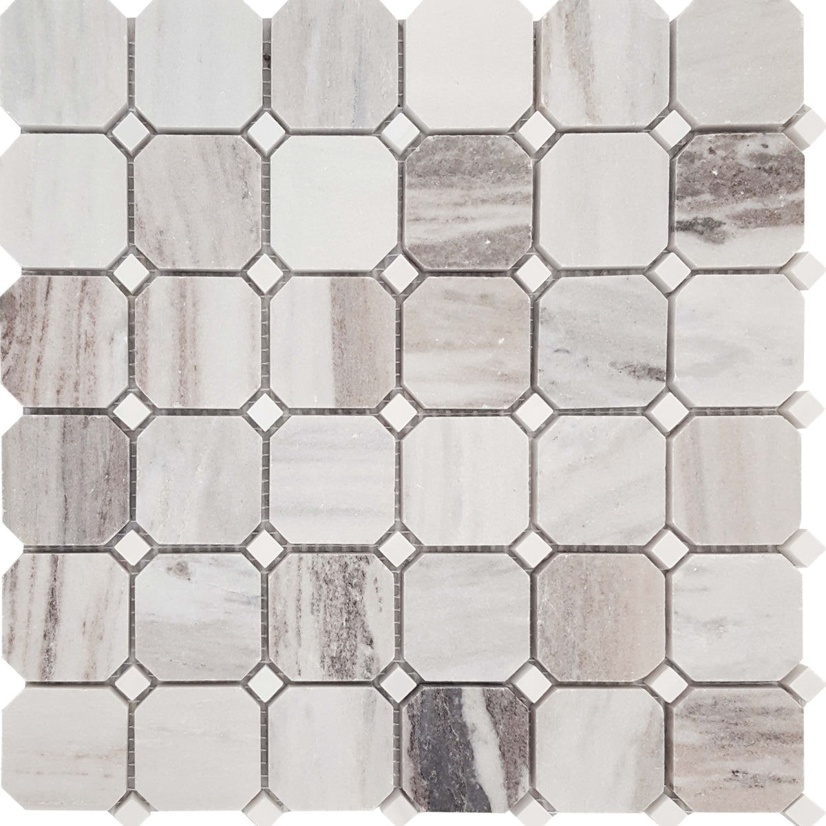 Skyline in Brushed Octagon Mosaic Natural Stone