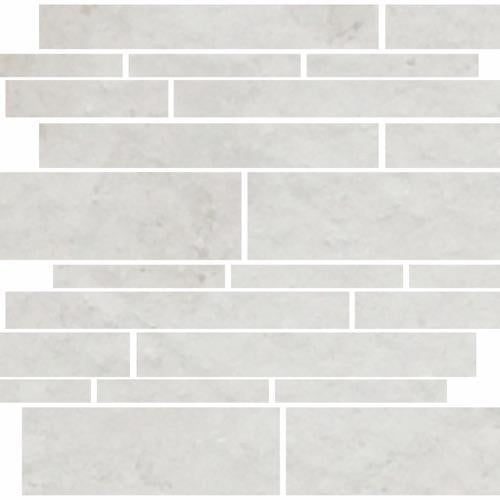Imperial Pearl in Brushed Random Linear Mosaic Natural Stone