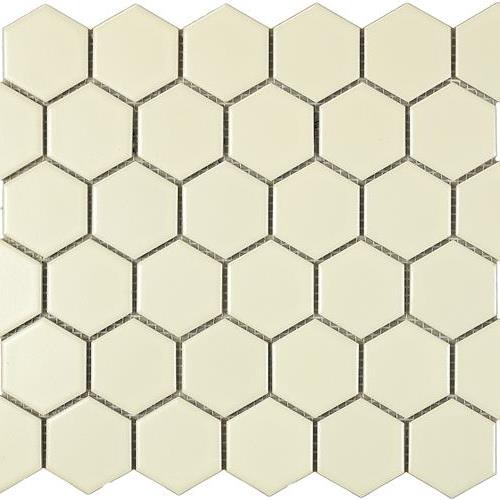Urban Textures Mosaics in Ivory Matte - Hexagon Tile