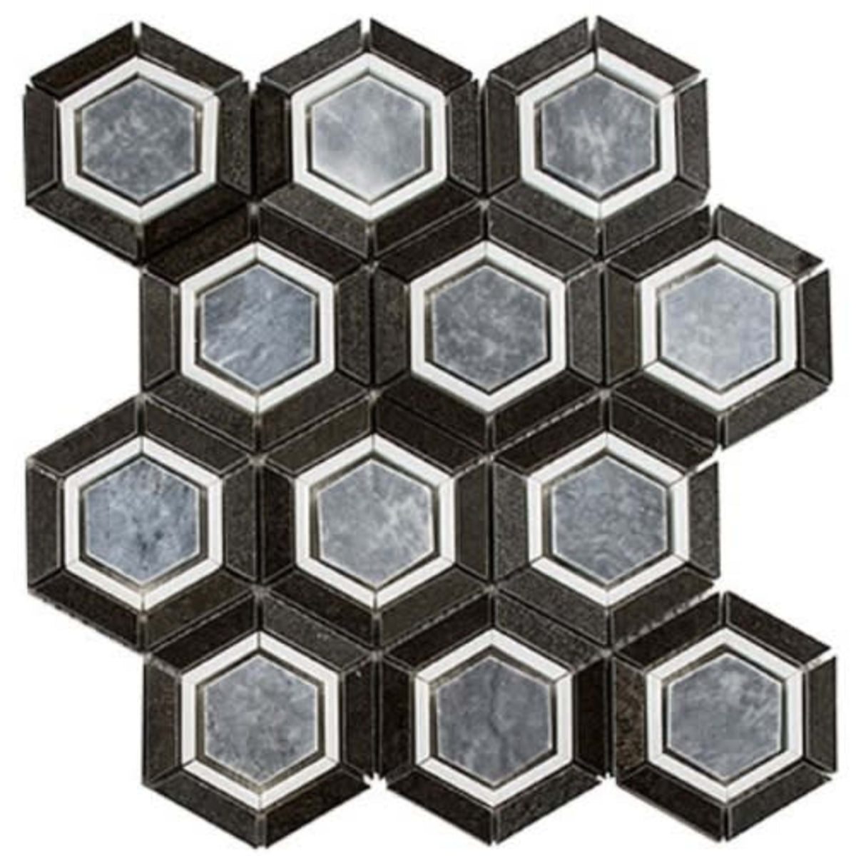 Sky Light in Velvet Periwinkle 3 1/4" Full Hex Natural Stone