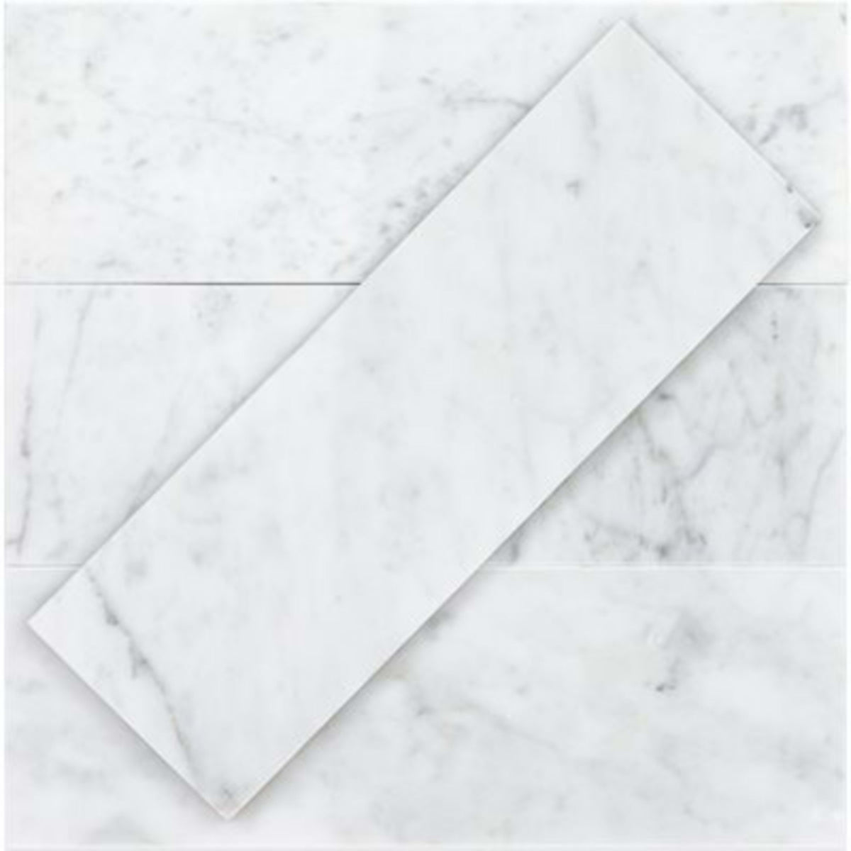 White Carrara in White Carrara 4x12 Polished Natural Stone