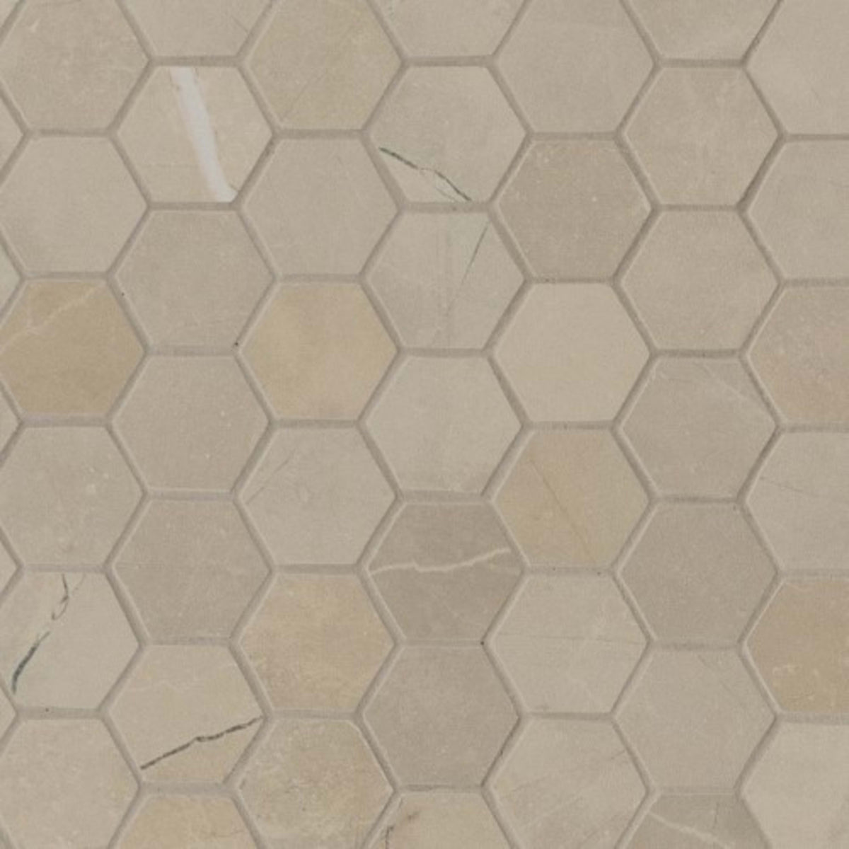 Sande in Cream 2x2 Hex Tile
