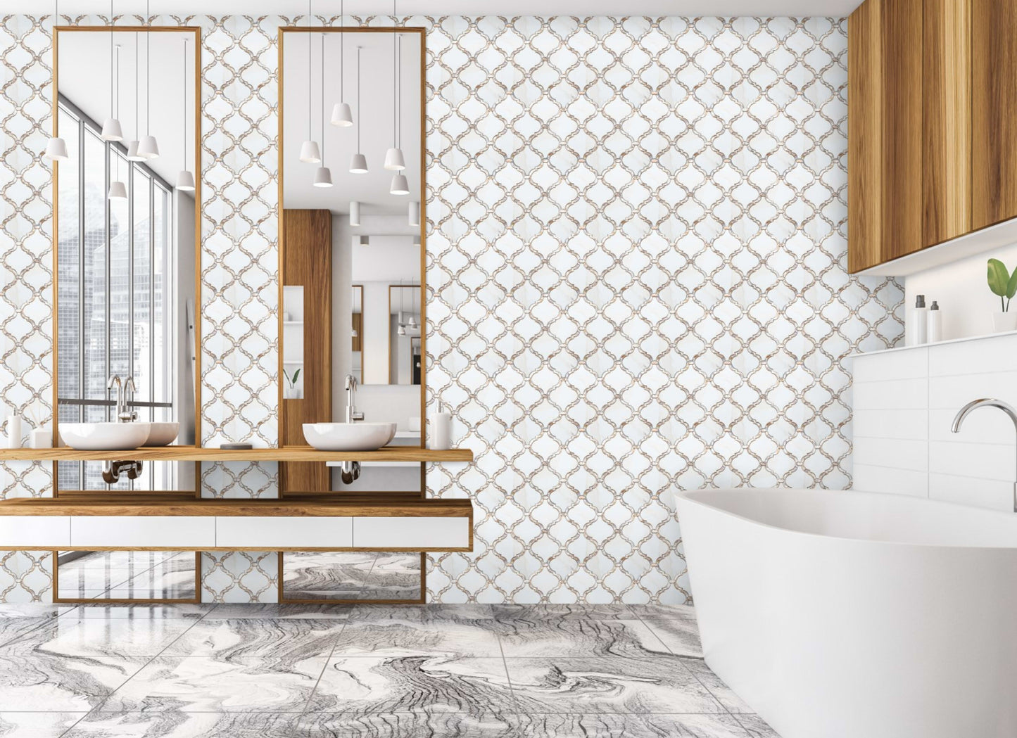 Akoya Pearl in Statuario