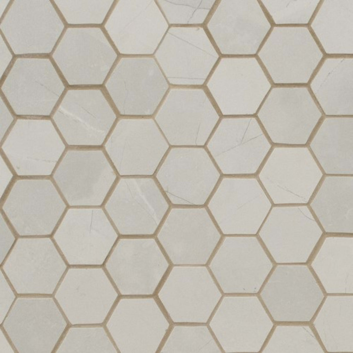 Sande in Ivory 2x2 Hex Tile