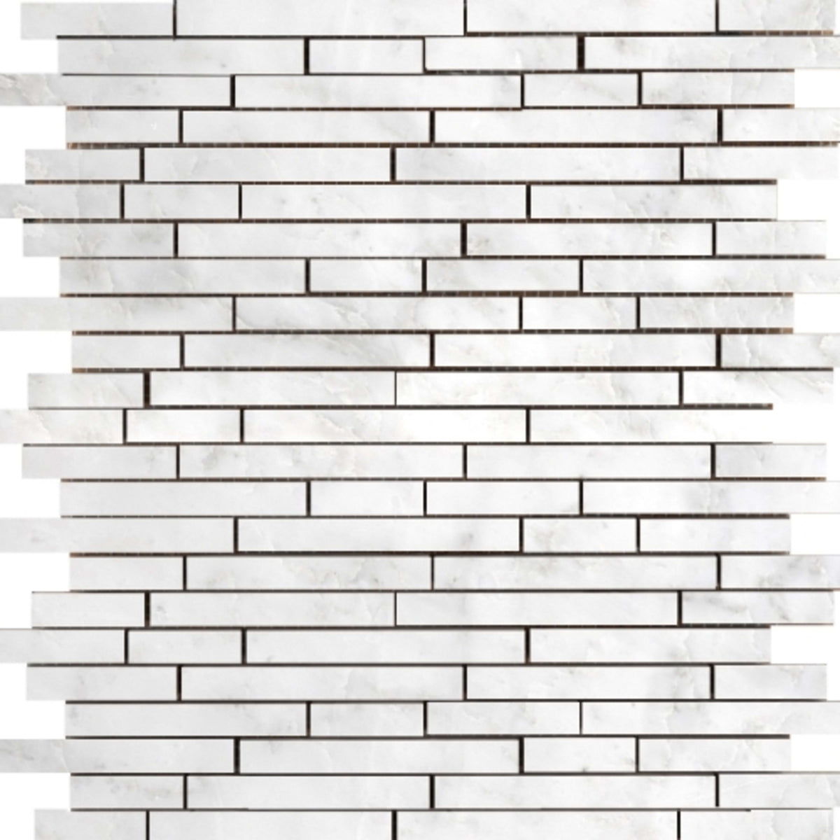 Marble Winter Frost in Winter Frost Linear Mosaic - Mesh Mosaic Natural Stone