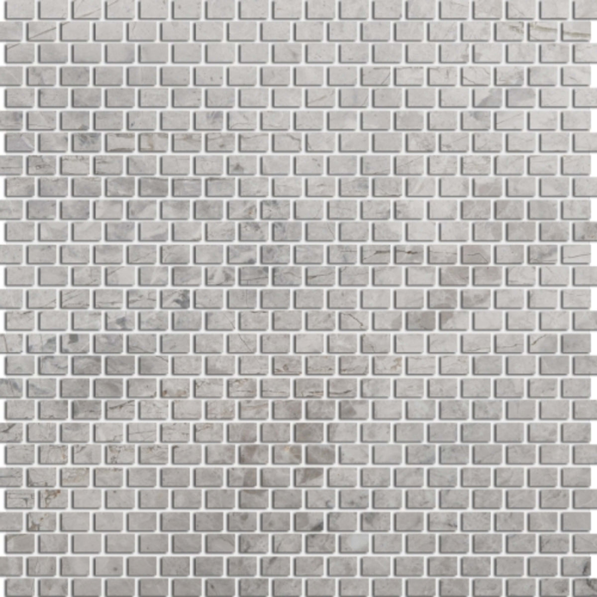 Marble Silver Collection in Silver Polished - Mini Offset Natural Stone