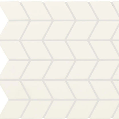 Color Wheel Retro in Matte Arctic White Chevron Tile