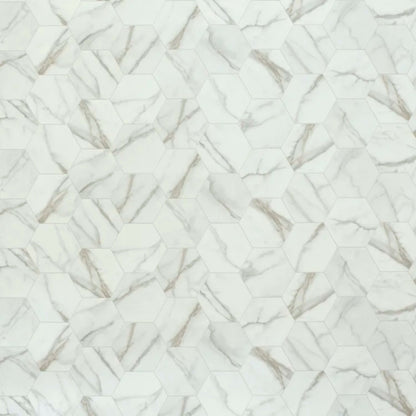 Carrara in Pearl - Silver Vinyl Sheet Goods