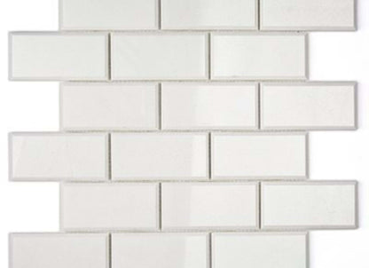 White Thassos in White Thassos 2x4 Beveled Brick