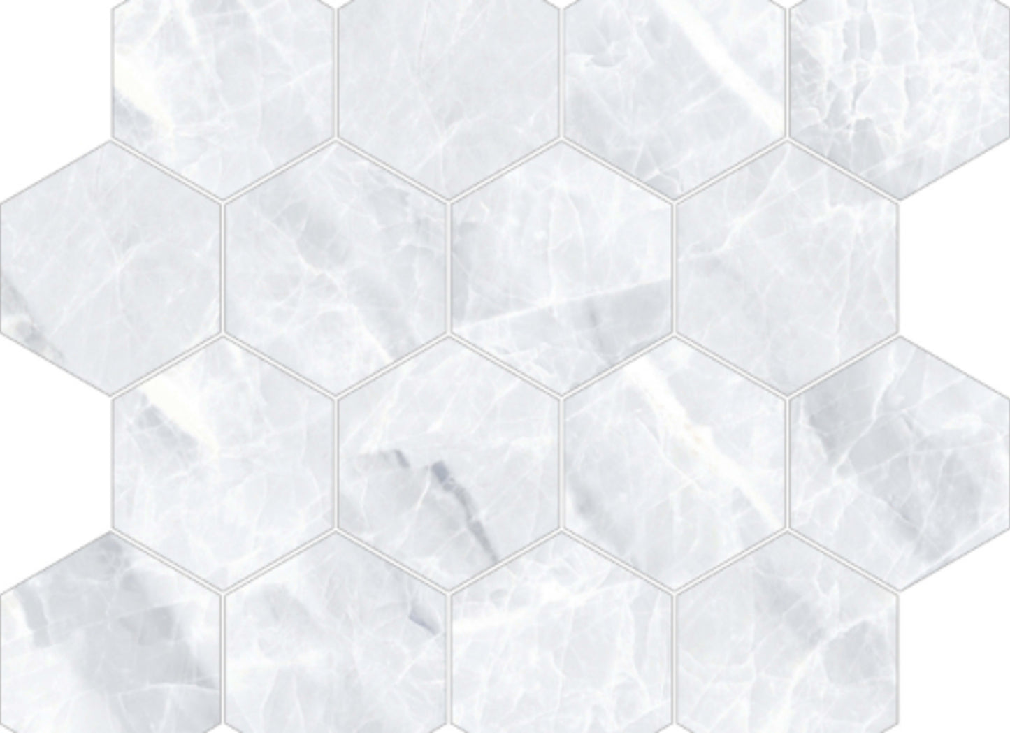 Mosaic Nambia - Hexagon in White