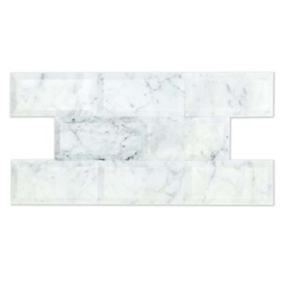 White Carrara in Beveled White Carrara 3x6 Polished Natural Stone