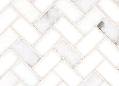 5/8" Herringbone Border Blend Mosaic in Neko