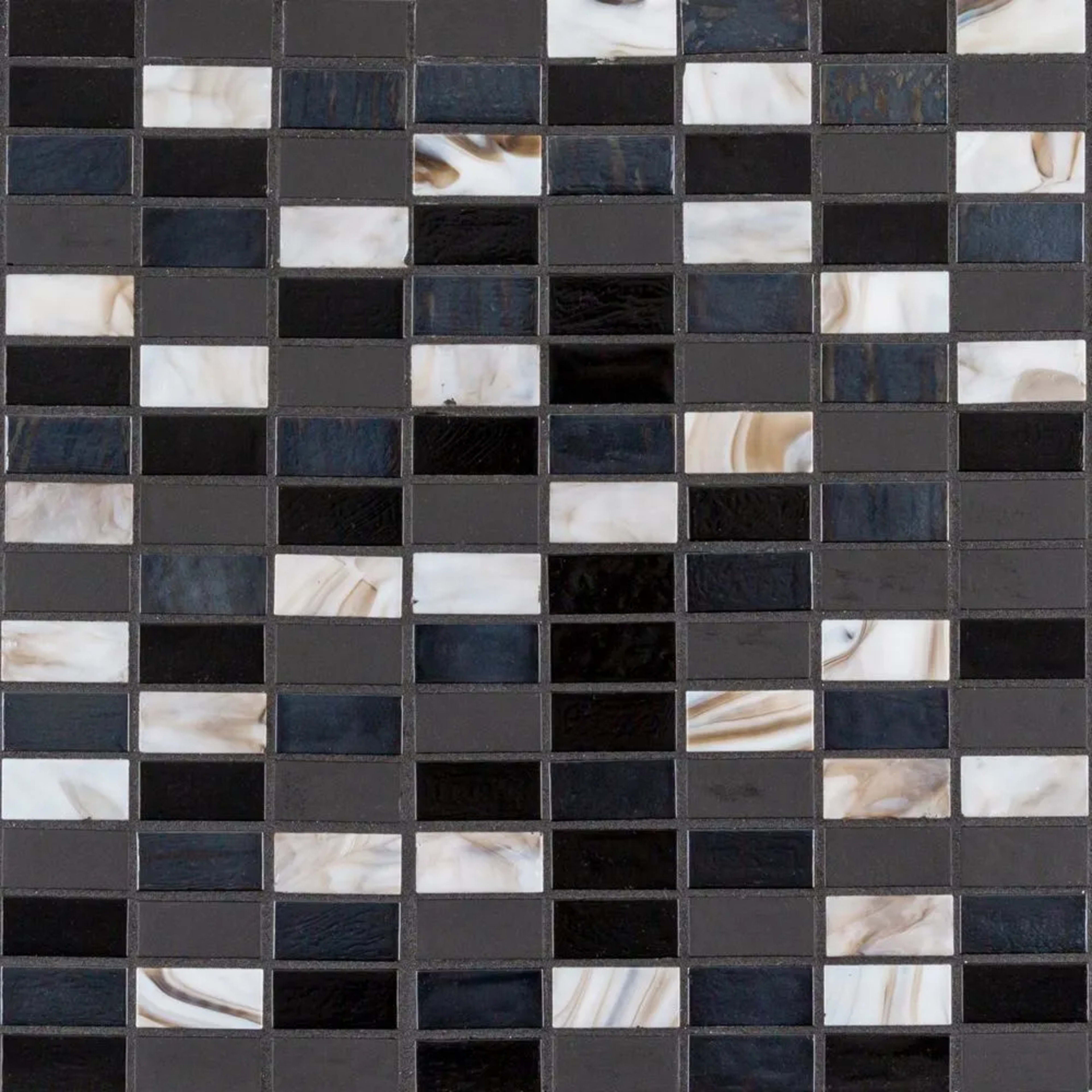 5/8" Stack Brick Blend Mosaic in Waimea Glass Tile