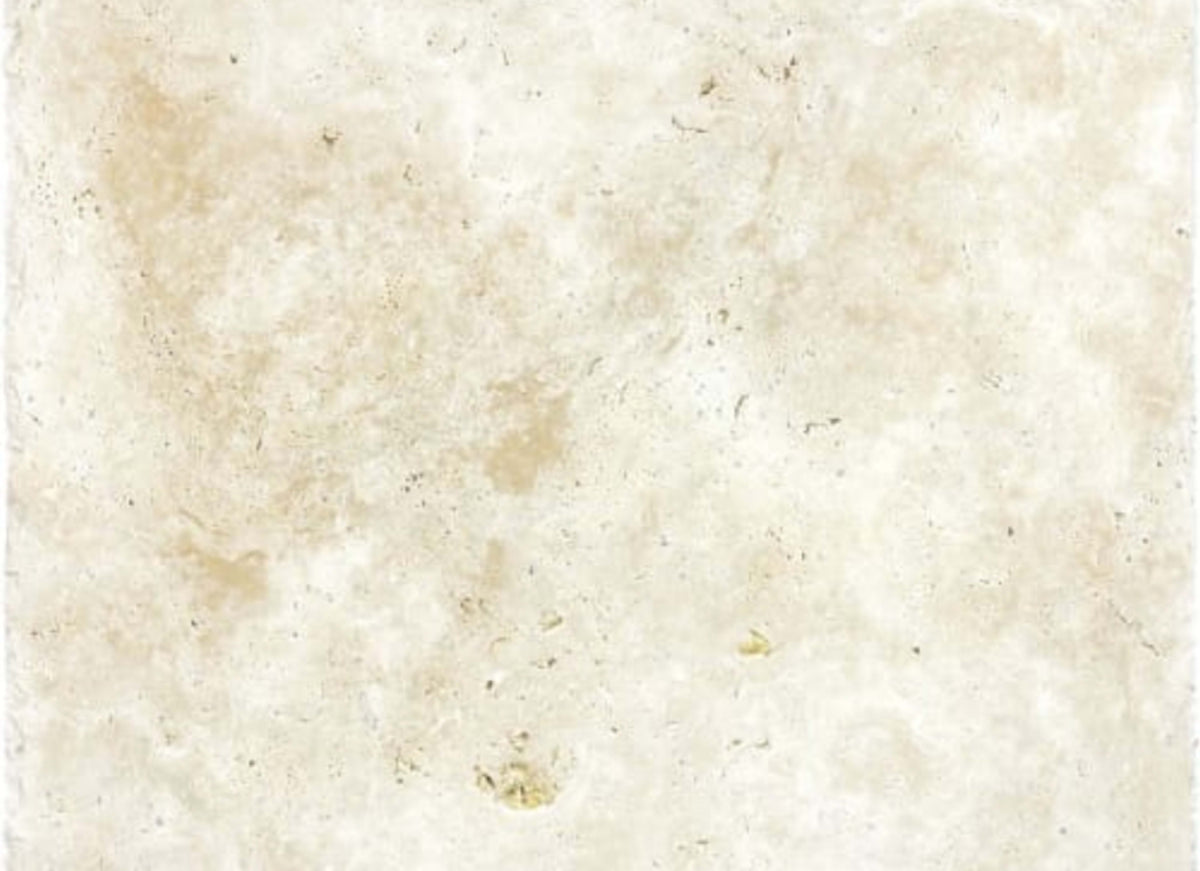 Ivory Travertine in Chiseled & Brushed 16x16