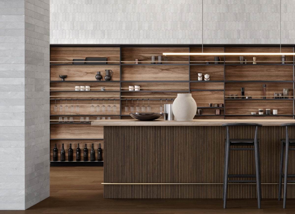 Aura Fresca in Herringbone Mosaic Honed
