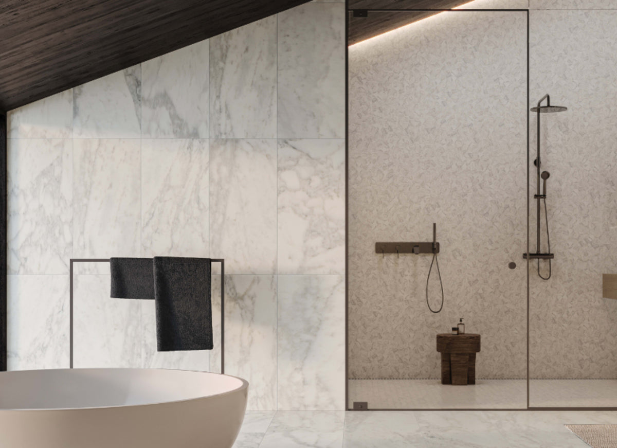 Cromo Bianco in Hexagon Mosaic Honed