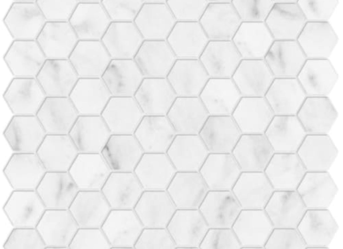 Bianco Venatino in 1.25 In Hexagon Honed