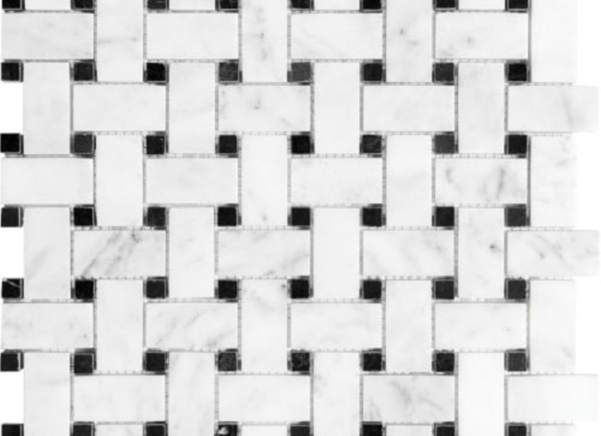 Bianco Venatino in Basketweave Honed