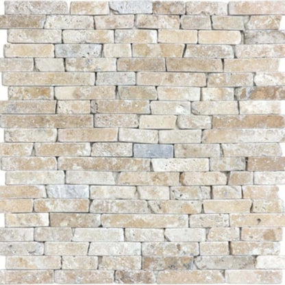 Picasso in 5/8 In Random Strip Tumbled Mosaics Natural Stone