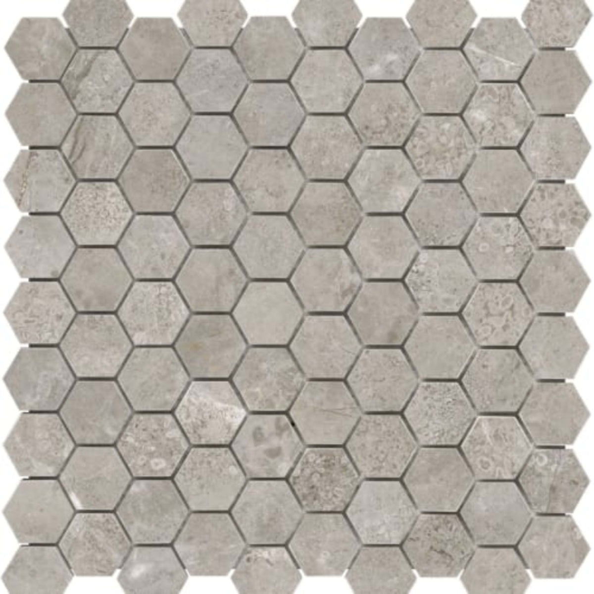Ritz Gray in 1.25x1.25 In Hexagon Polished Natural Stone