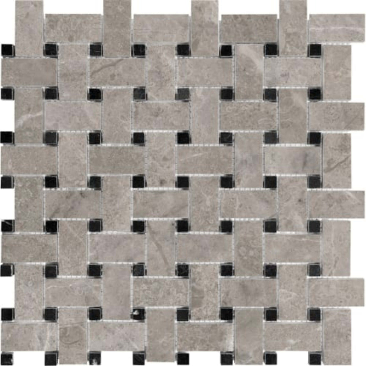 Ritz Gray in Basketweave Polished Natural Stone