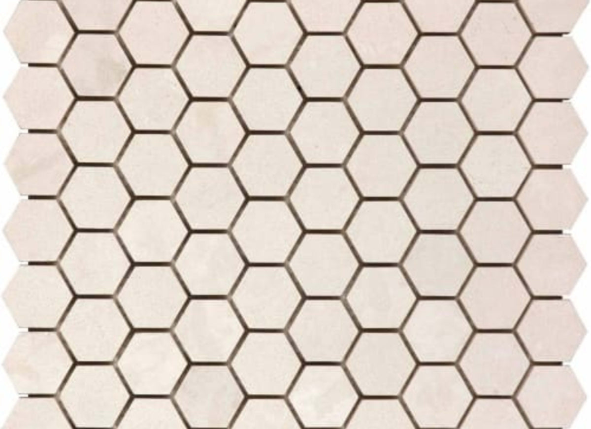 Serene Ivory in 1.25x1.25 In Hexagon Honed