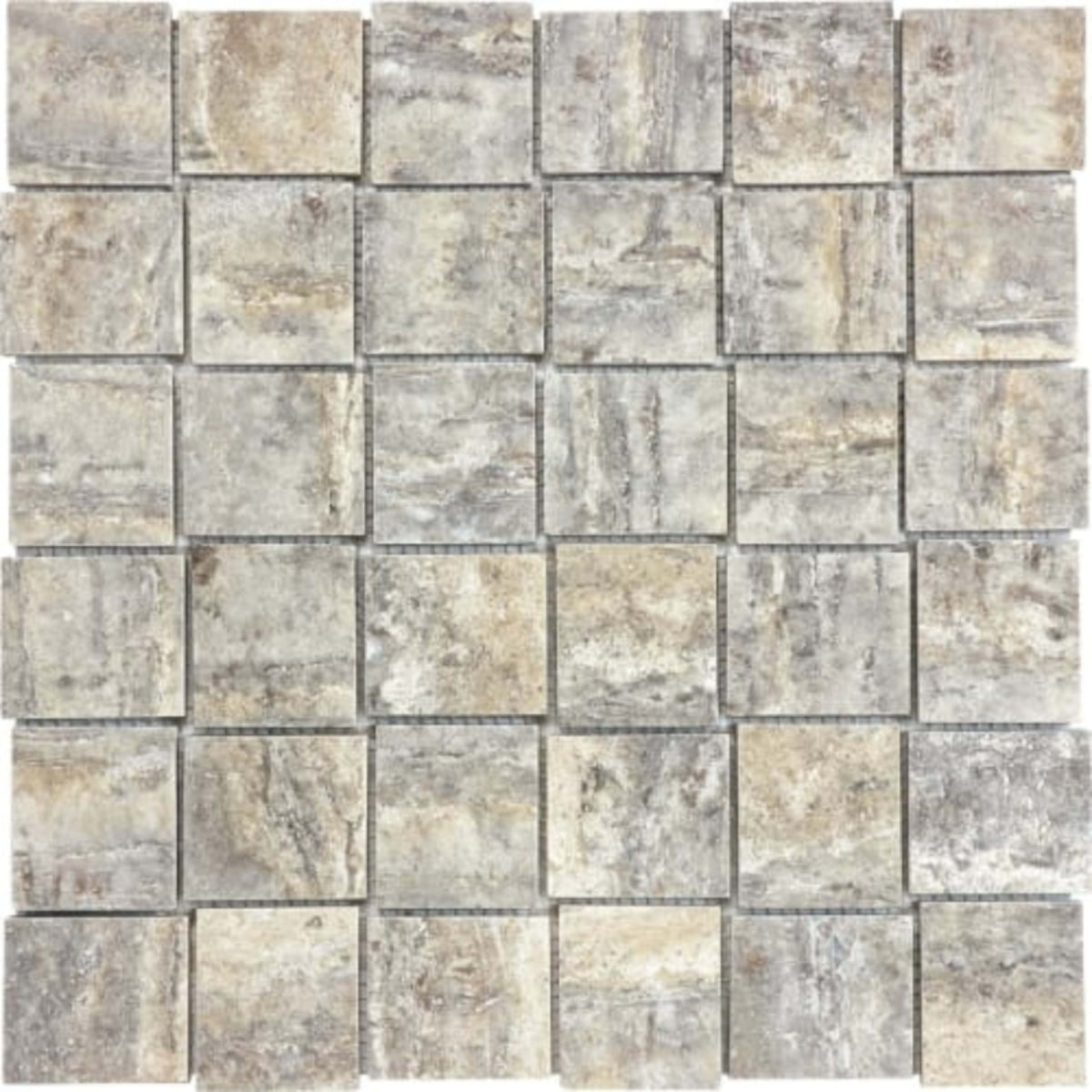 Silver Ash in Basketweave Polished Veincut Natural Stone