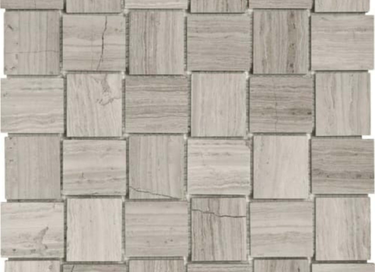Strada Mist in 2x2 In Basketweave Polished Mosaics
