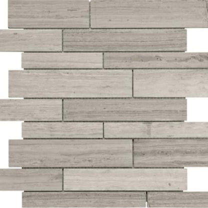 Strada Mist in Random Strip Polished Mosaics Natural Stone