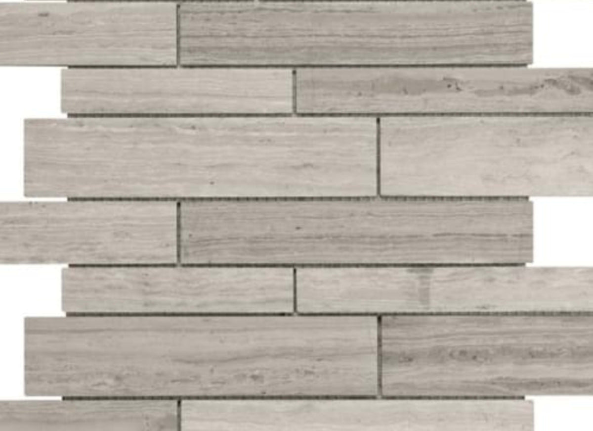 Strada Mist in Random Strip Honed Mosaics