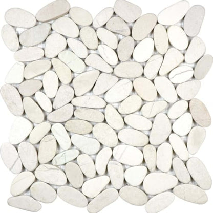 Zen in Serenity Ivory Flat Pebbles Natural Stone