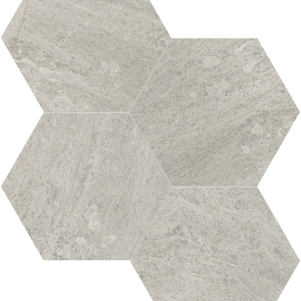 Anciano Grigio in Hexagon Mosaic 6in Honed Natural Stone
